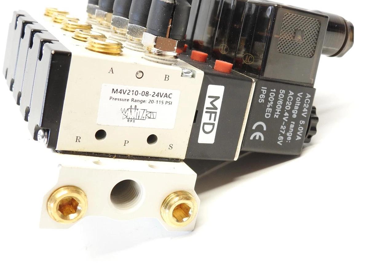 5 Port Pneumatic Solenoid Bank-24V M4V210-08-24VAC