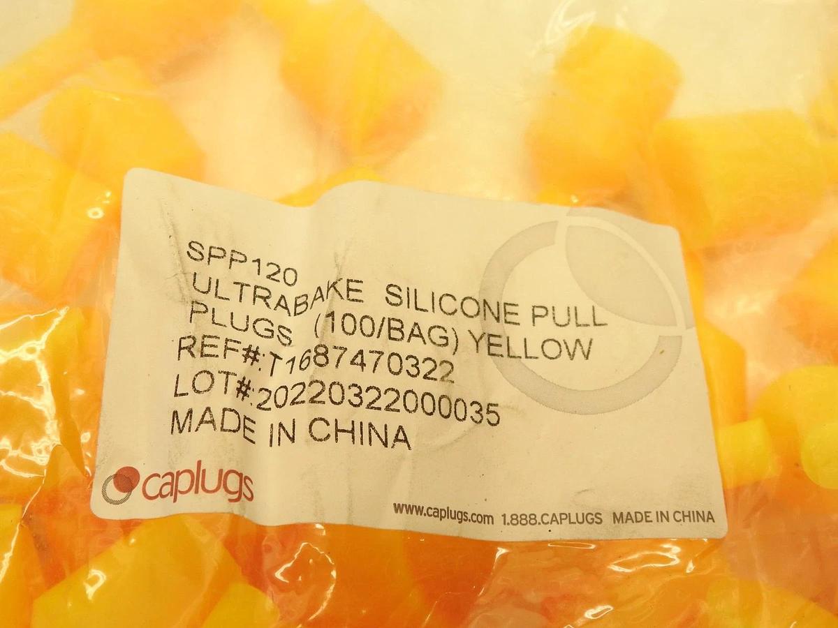 100PK CAPLUGS SPP120 Ultrabake Silicone Pull Plug: Silicone, For 1 in Hole, Yell