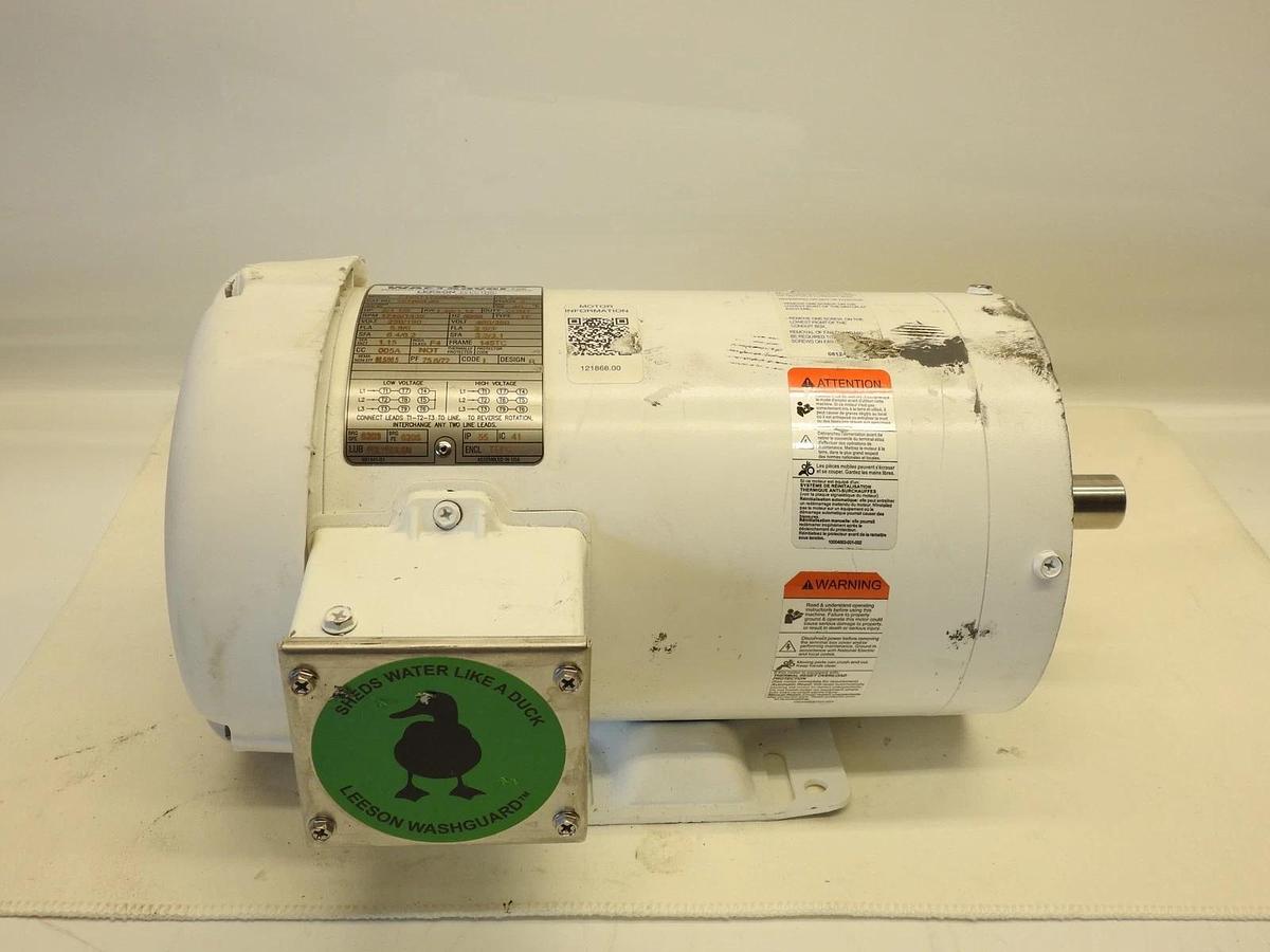 LEESON 121868.00 WASHDOWN MOTOR, 2 HP, 230/460V AC, 3-PHASE, 48ZG07, NEW!!