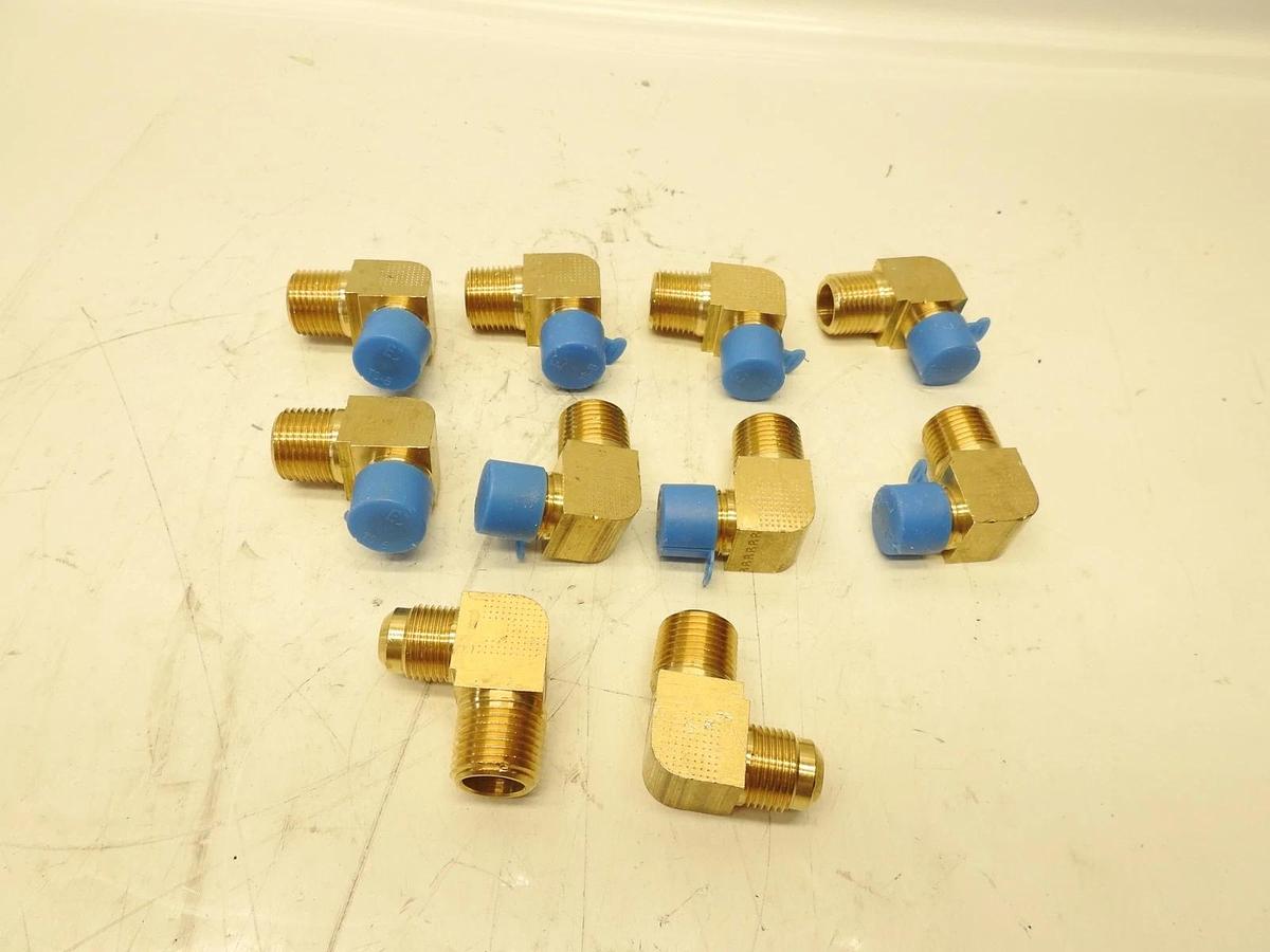 Lot Of 10 PARKER 249F-8-8 Male Elbow 45 deg.,Brass,Flare