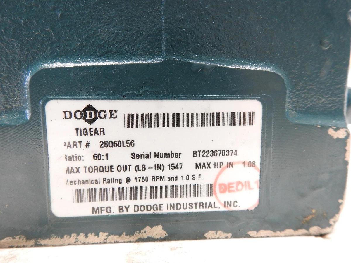 New Genuine Dodge Tigear2 26Q60H56 Gear Reducer 60:1 Ratio 1.51HP Max