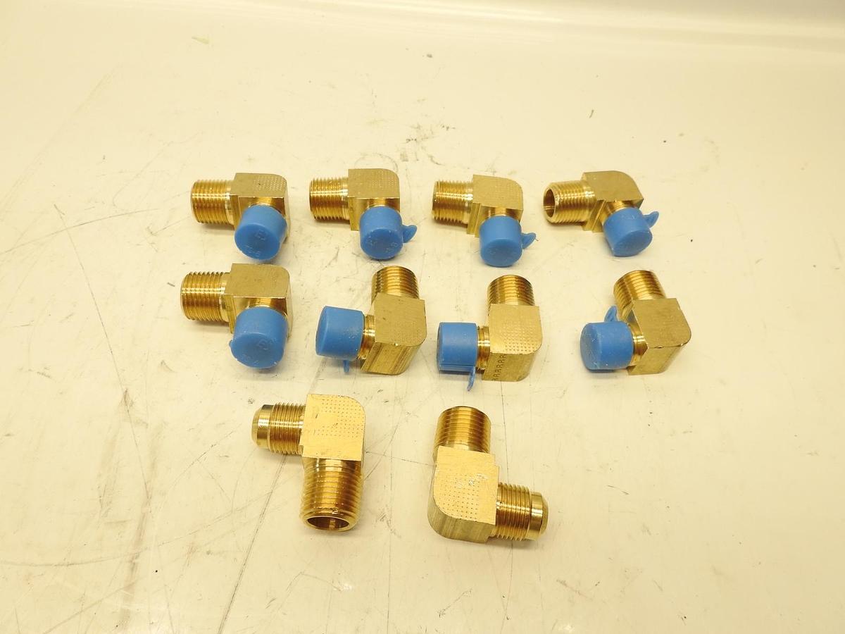 Lot Of 10 PARKER 249F-8-8 Male Elbow 45 deg.,Brass,Flare