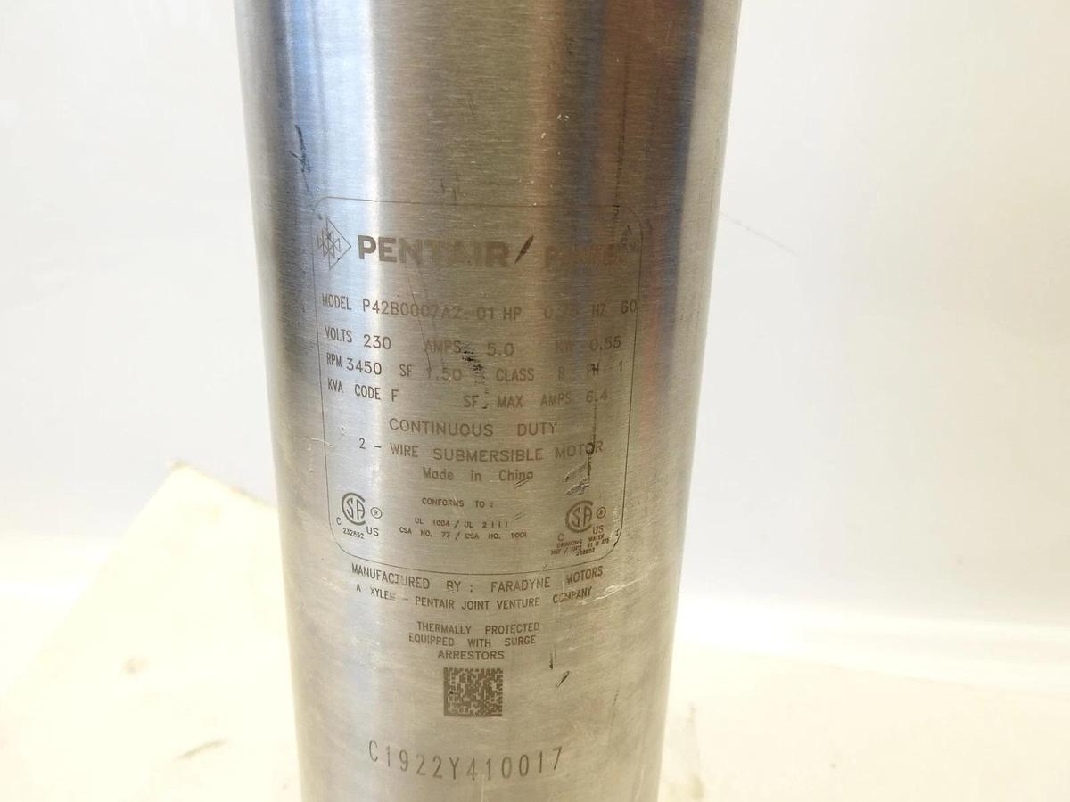 Pentair Sta-Rite S7P4HS07221-02, 4" Submersible Well Pump & Motor 3/4 HP, 230 V