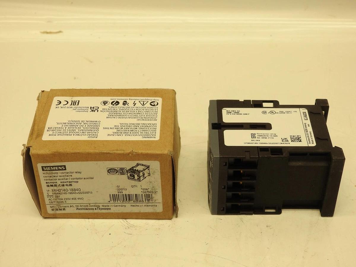 Siemens IEC Control Relay 4NO 24VDC 10A 3RH2140-1BB40 #K-746