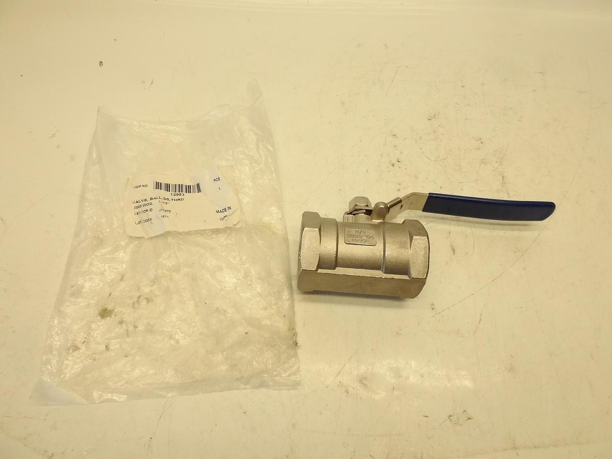 BDNA-13983 Standard Manual Ball Valve: 1-1/2″ Pipe