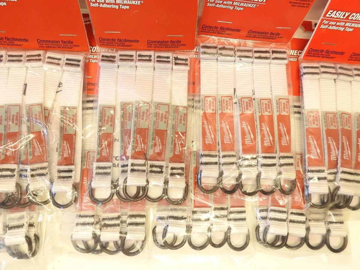 Lot Of 11 Packs Of 5 Milwaukee Tool 48-22-8871 5 Pc. 5 Lb. D-Ring Web Attachment