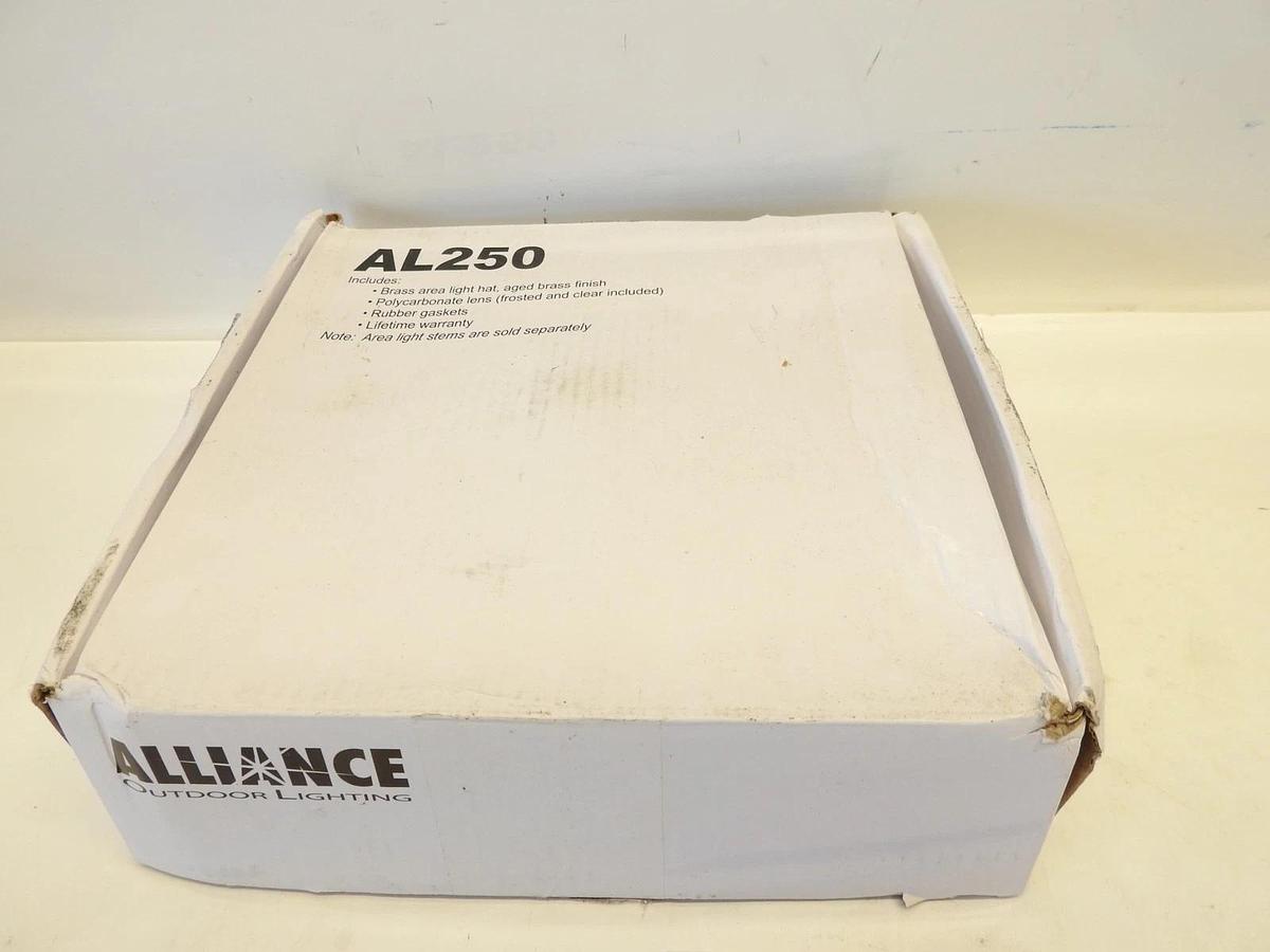 Alliance Outdoor Lighting AL250 Brass Area Light Hat Aged Brass Finish