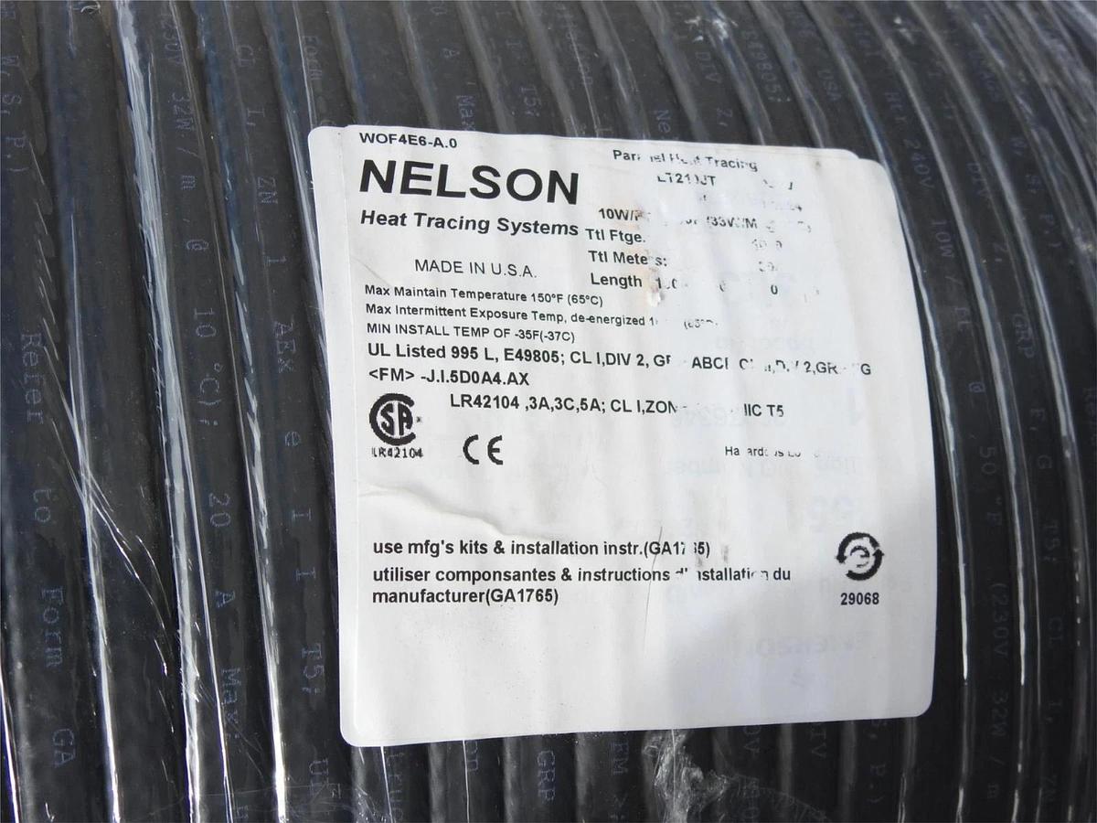 1000FT Emerson Nelson LT210JT Self Regulating Heat Trace Cable