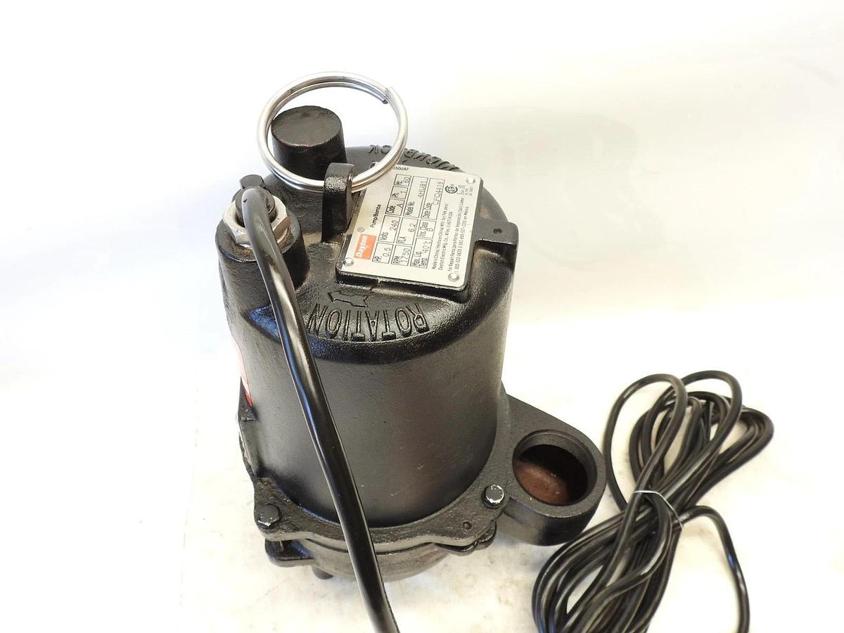 Dayton 4Hu81 1/2 Hp 2" Manual Submersible Sewage Pump 230V
