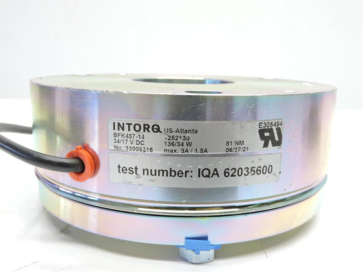 NEW INTORQ BFK457-14 SPRING APPLIED MAGNETIC BRAKE 34/17 V DC
