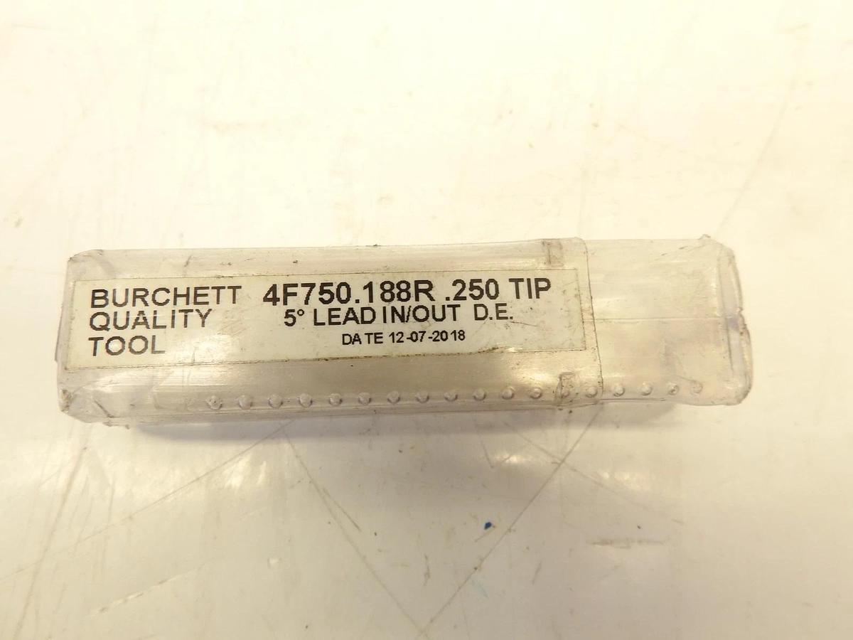 Burchett Quality Tool 4F750.188R.250 TIP 5 Degree Lead In/Out