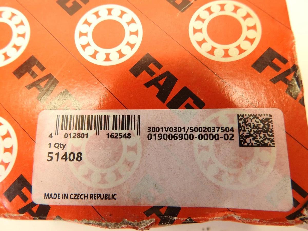 New FAG 51408 Thrust Ball Bearings 40x90x36mm.