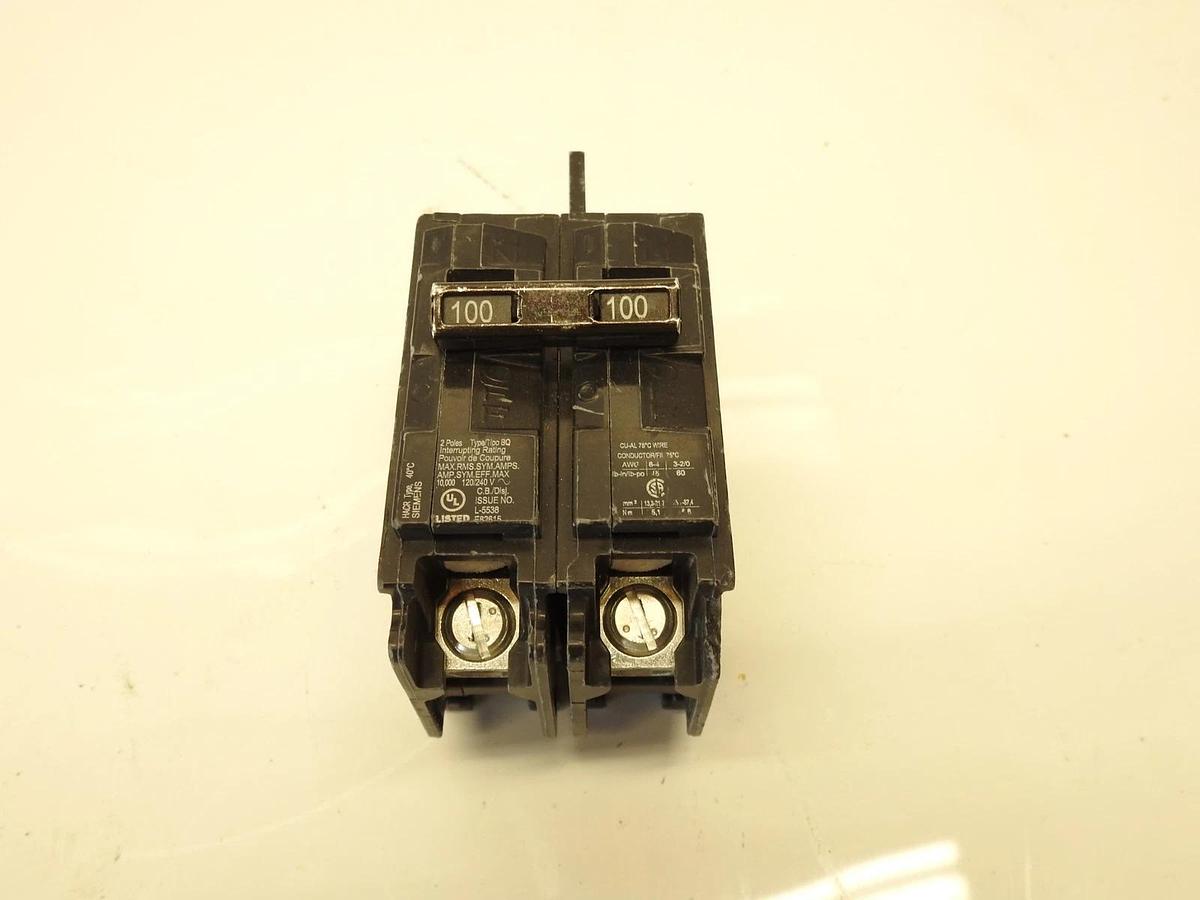 Siemens BQ2B100 100-Amp Double Pole 120/240-Volt 10KAIC Lug Out Breaker, Color
