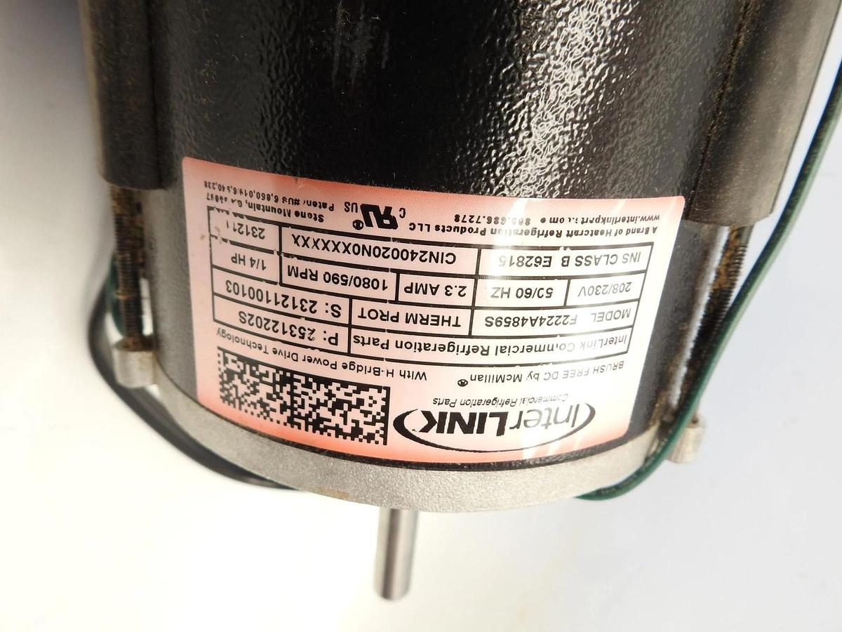 New Genuine Interlink F2224A4859S Evaporator Fan Motor 1/4HP 2.3A 208/230V