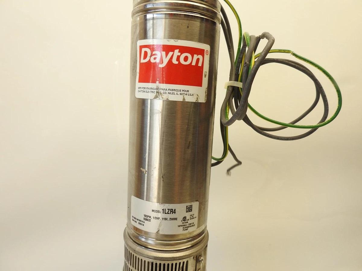 DAYTON 1LZR4 1/2 HP 2 Submersible Deep Well Pump 10GPM, 115V