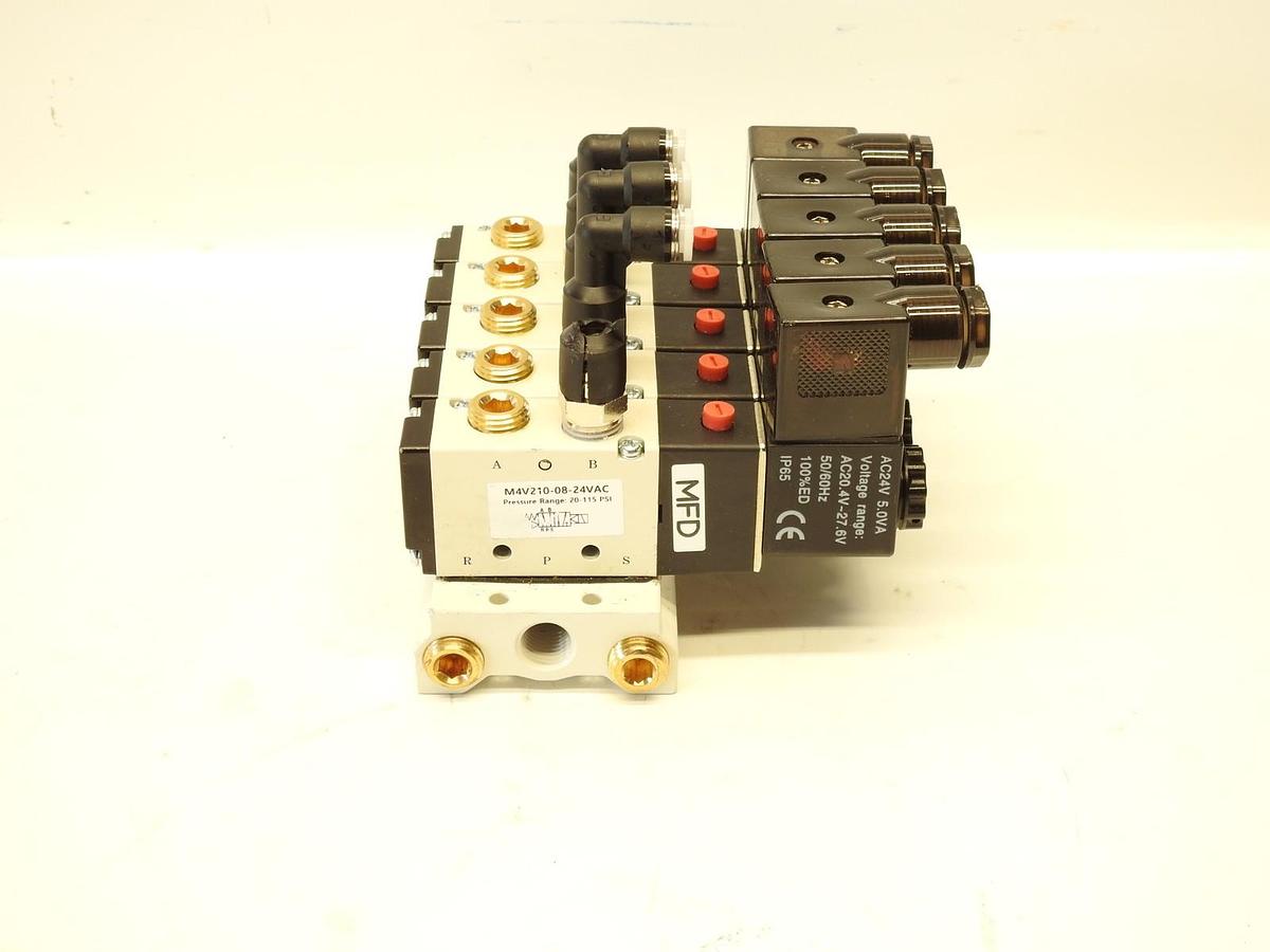 5 Port Pneumatic Solenoid Bank-24V M4V210-08-24VAC