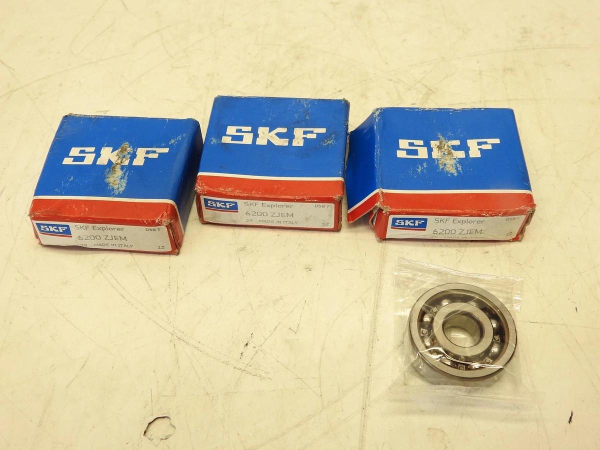 3Pk NEW SKF 6200-ZJEM ONE SIDE OPEN BALL BEARING