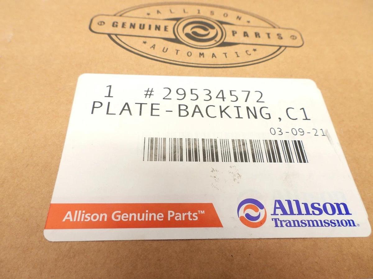 New Oem Allison Transmission Plate Backing C1 // P/N- 29534572