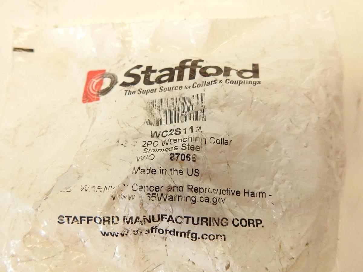 Stafford 2S112, TWO-PIECE SPLIT CLAMP-TYPE SHAFT COLLARS