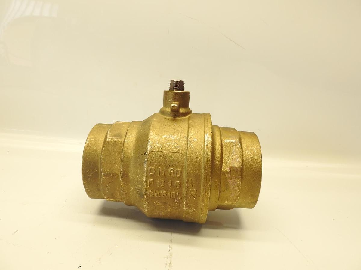 RB 3 in Brass Ball Valve CW510L LF DN 80 PN16 600 WOG