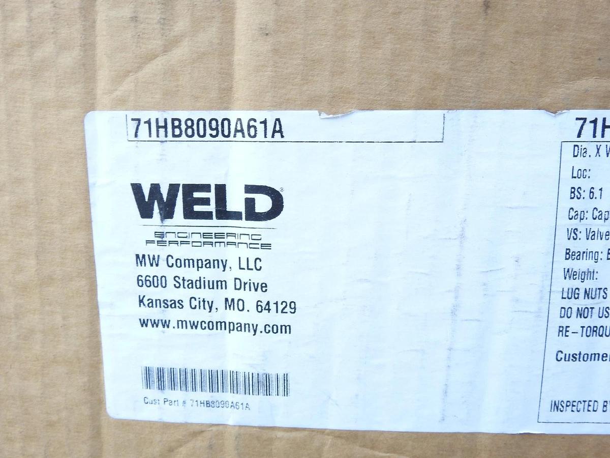 New Weld 71HB8050A21A RT-S S71 Forged Aluminum Black Anodized Wheel