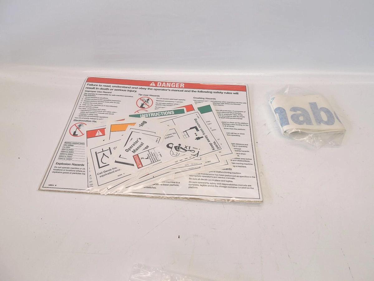 New Oem Genie 220001GT 220001 - DECAL KIT,SAFETY/INSTR.WORDS
