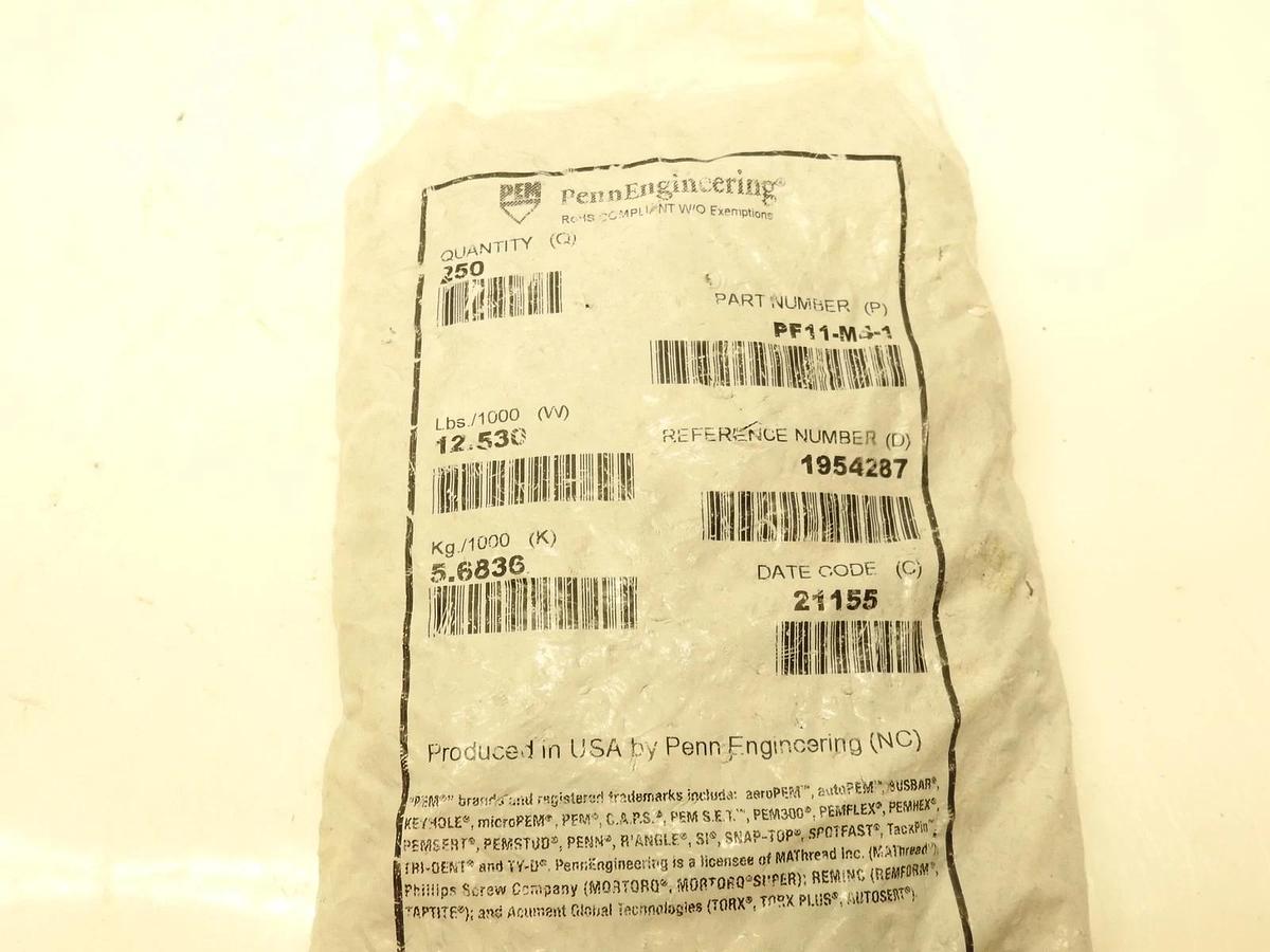 250pk Penn Engineering PF11-M4-1 Captive Screws