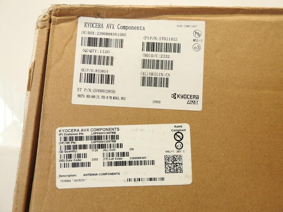 Lot Of 1120 Kyocera AVX Components lsp69001299trb 17011412