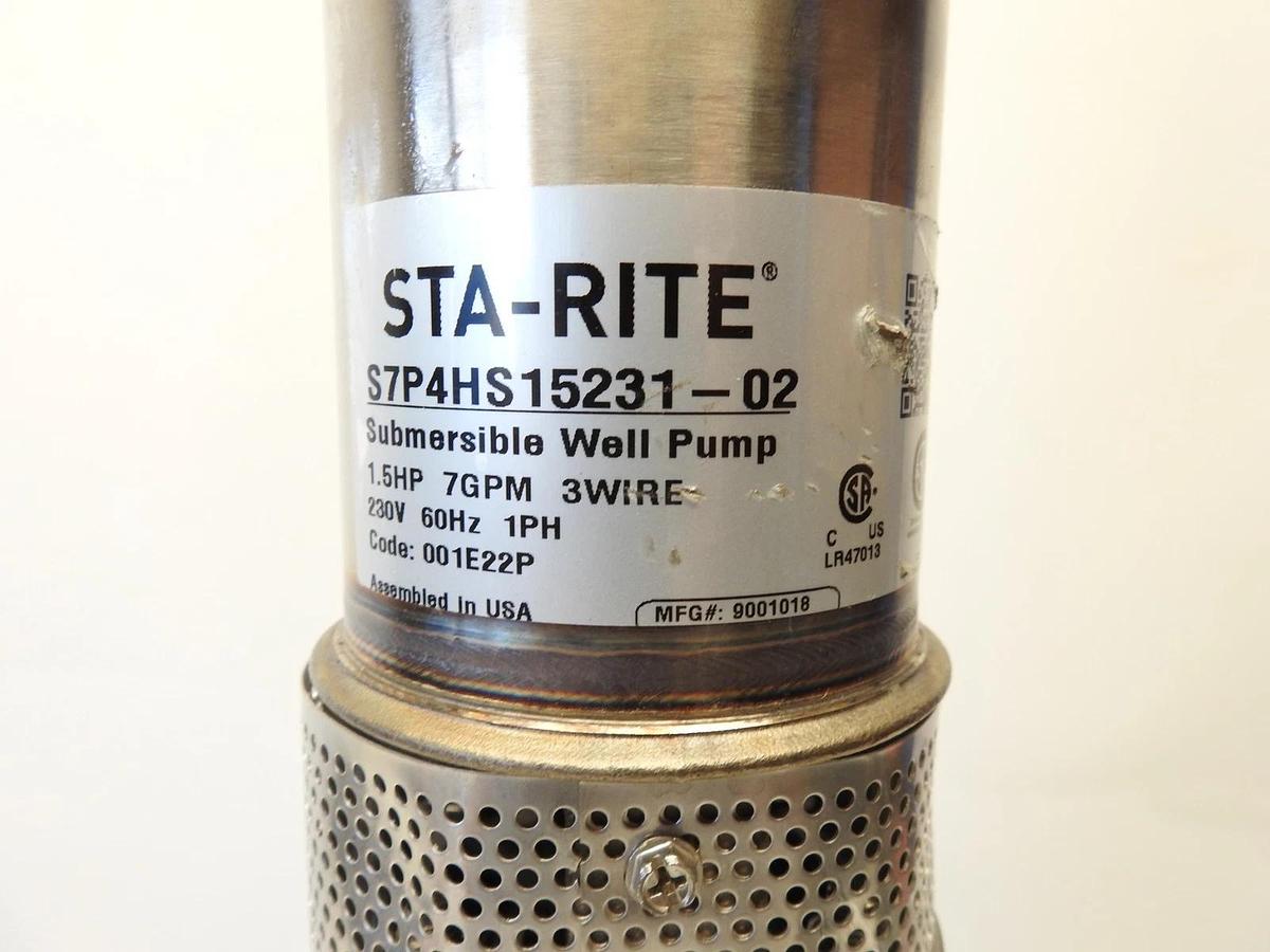 Sta-Rite S7P4HS15231-01, 4" Submersible Well Pump & Motor 1-1/2 HP, 230 V