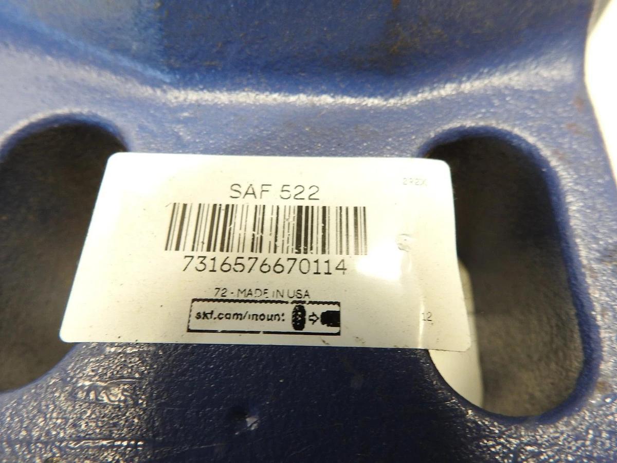 SKF SAF 522 Split Pillow Block Housing W/O Bearing, 7.874in ID, 2-Bolt, Cast Iro