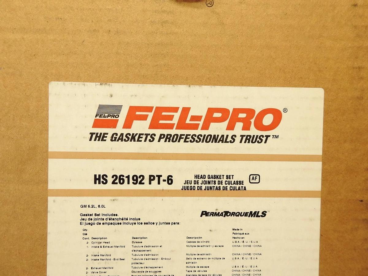 Genuine Fel-Pro HS26192 pt-6 Engine Cylinder Head Gasket Set