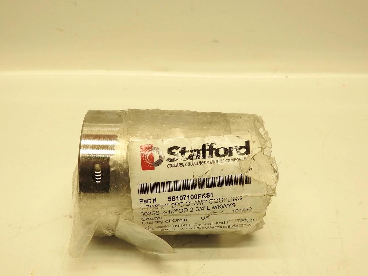 Stafford 5S107100FKS1 2PC Clamp Stainless Steel Coupling 1-7/16x1"