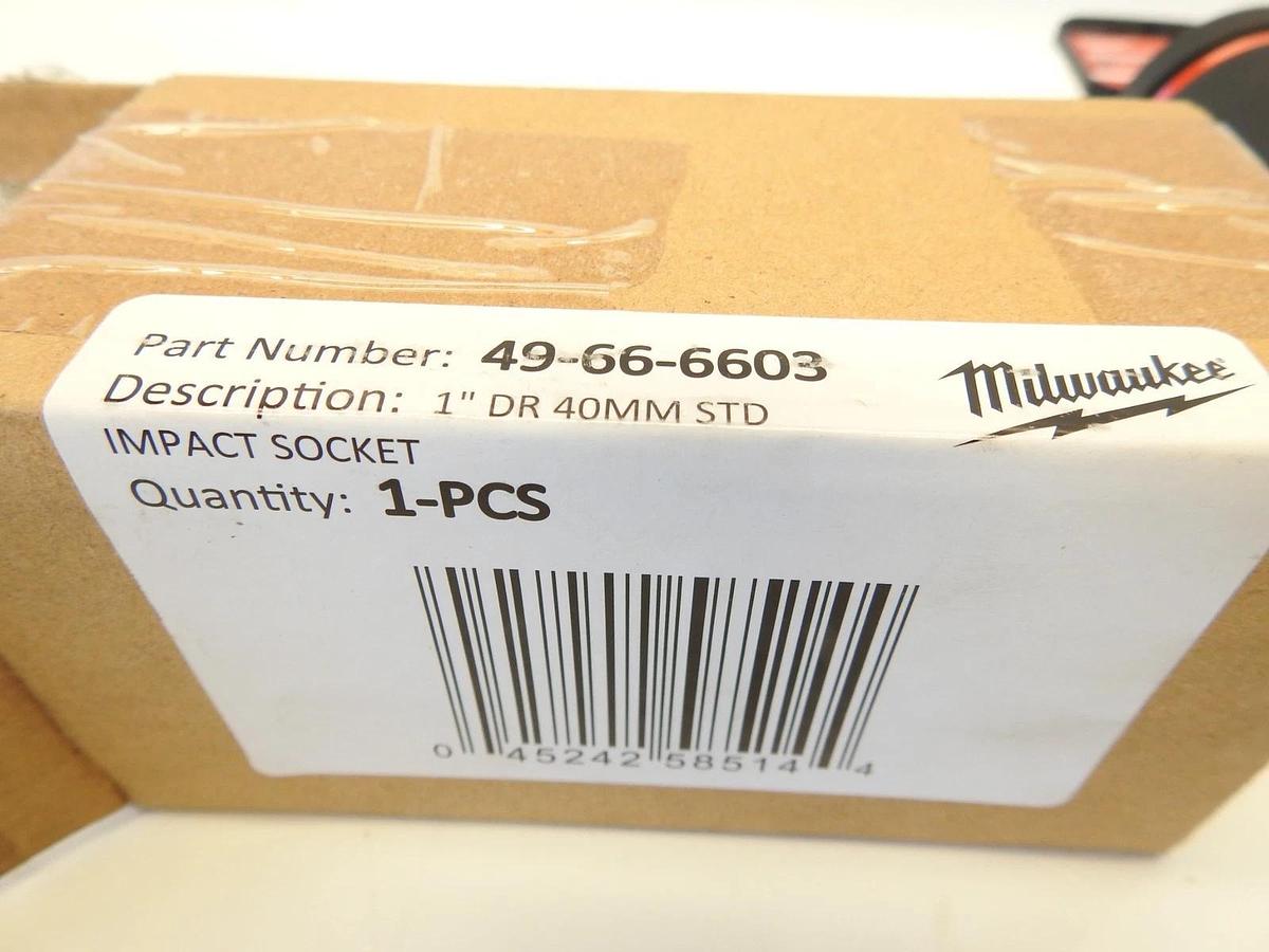 New Oem Milwaukee 49-66-6603 SHOCKWAVE 1" Drive Impact Socket 40MM Standard 6 Po