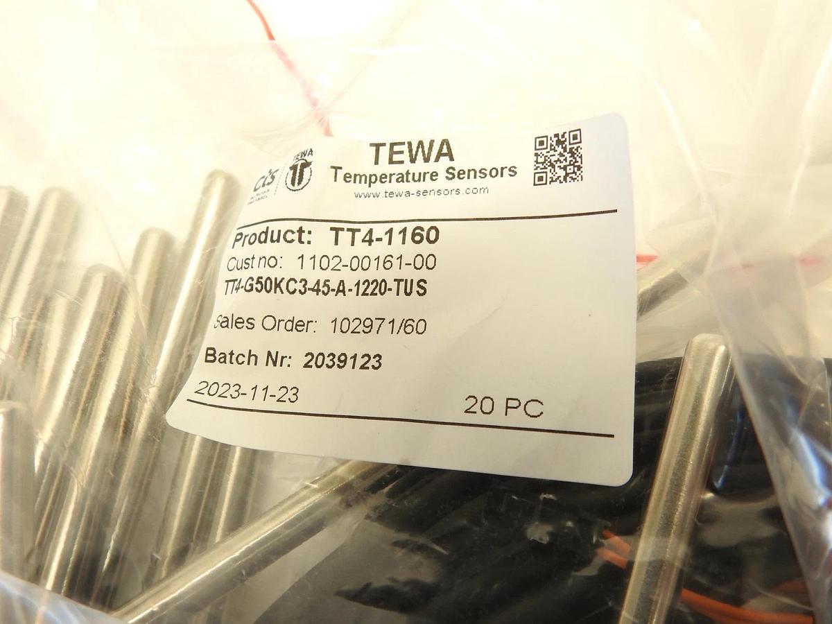 Lot Of 20 New Tewa Temperature Sensors TT4-1160 1102-00161-00  TT4-G50KC3-45-A-1