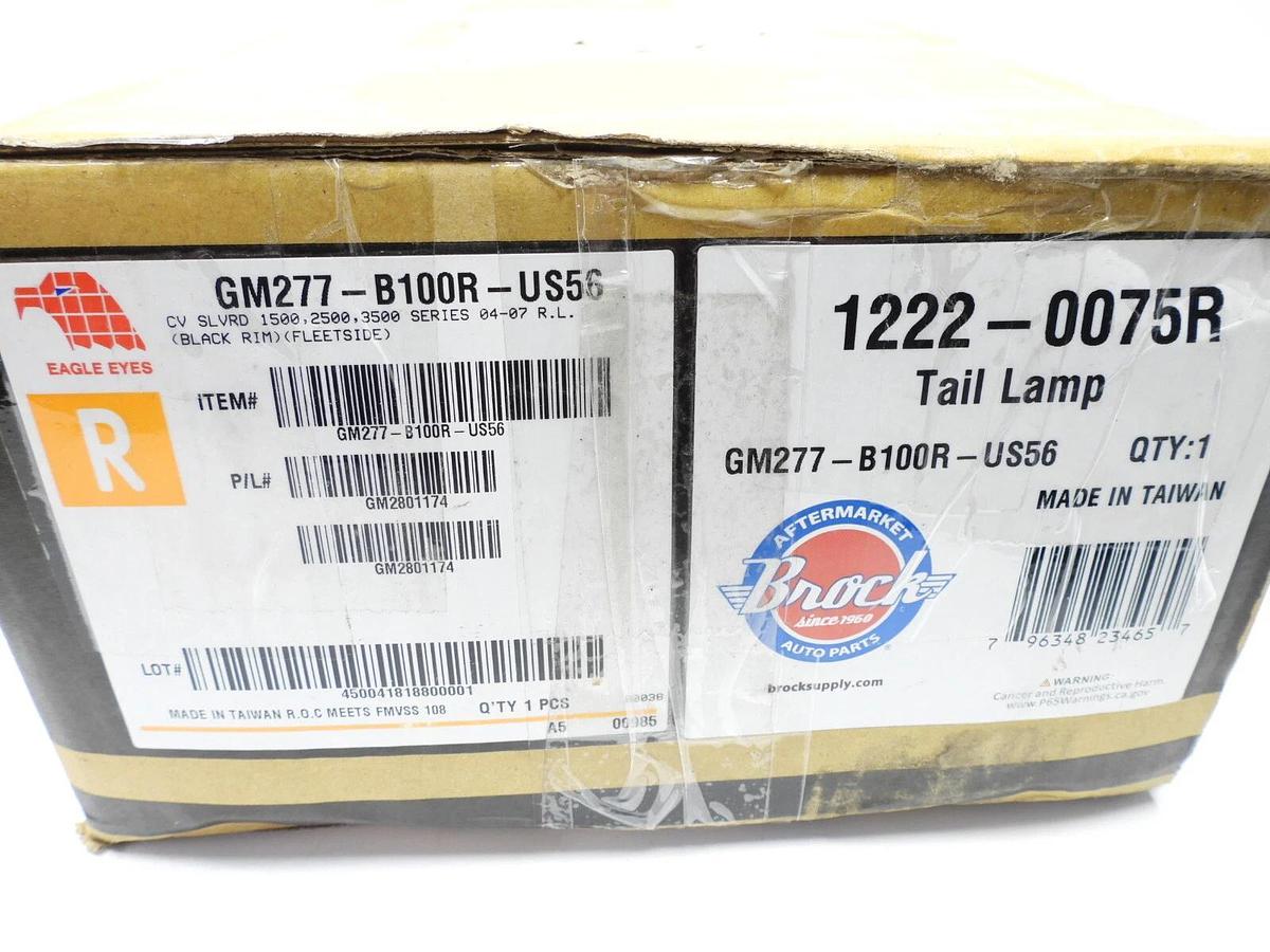 Tail Light fits 04-07 Chevy Silverado Fleetside Pickup Passenger Taillamp Lens