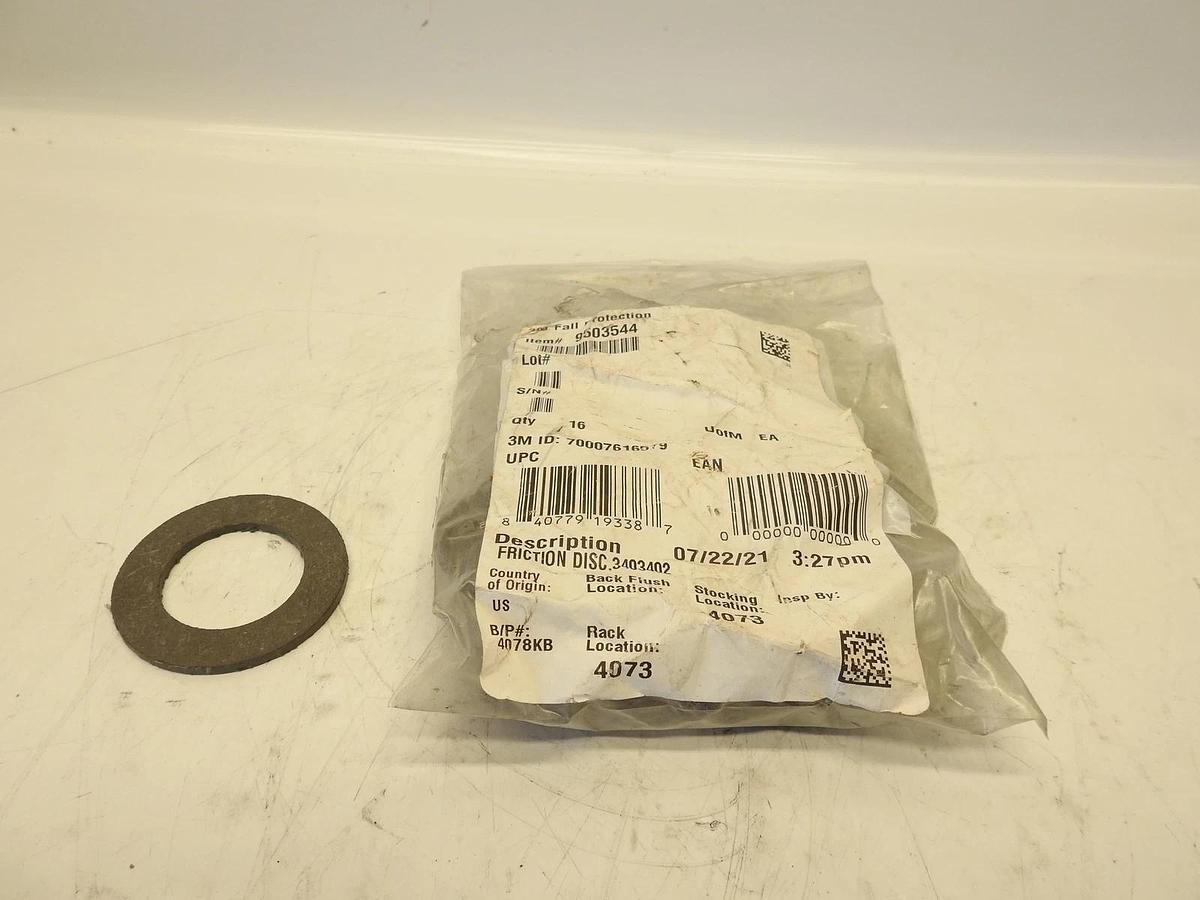 16PK Genuine 3M Self-Retracting Lifeline Friction Disc 9503544 70007616579
