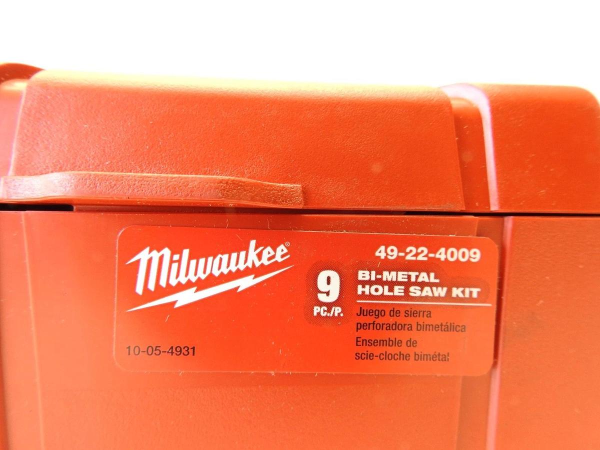 Oem Milwaukee 49-22-4009 9 PC HOLE DOZER General Purpose Bi-Metal Hole Saw Kit