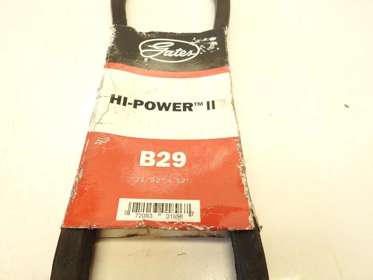 GATES Wedge V-Belt: B29, 32 in Outside Lg, 21/32 in Top Wd, 13/32 in Thick, Poly