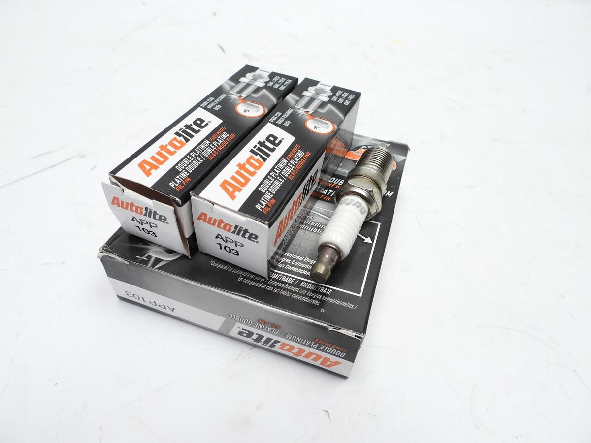Autolite Double Platinum Spark Plugs - MPN APP103 - Set of 6 Spark Plugs