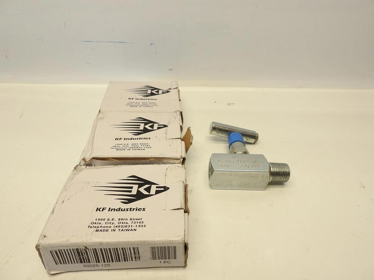 4PK KF Industries 1/2” Mnpt X 1/2” Fnpt 6,000# O-ring Carbon Steel Needle Valve