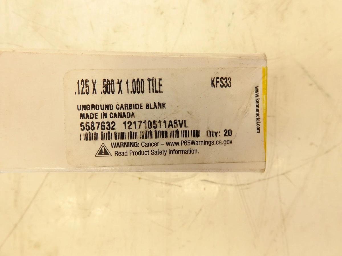 Lot Of 200 Kennametal 5587632 Kennametal Unground Carbide Blank 5587632 KFS33 .1