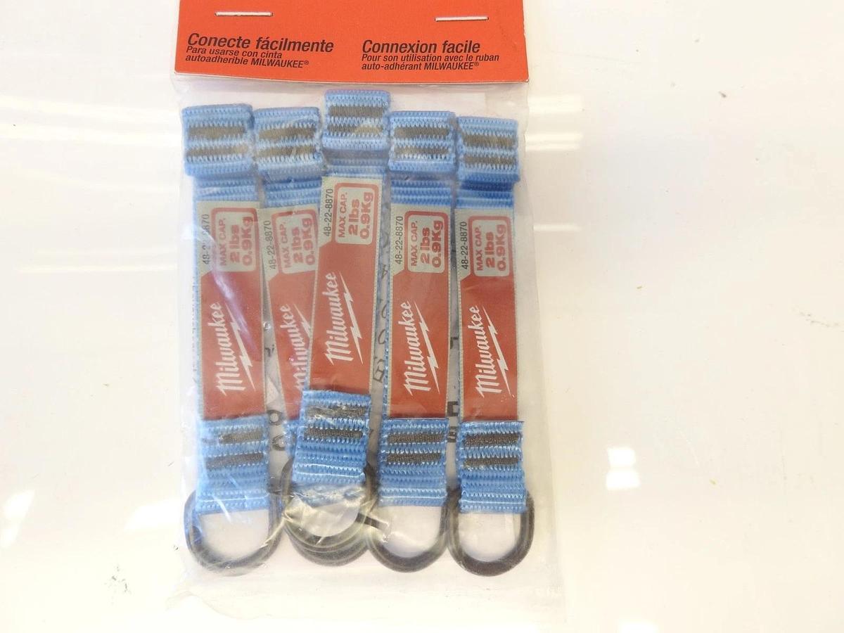 Lot Of 3 Packs Of 5 Milwaukee 48-22-8870 2-lb D-Ring Web Attachments