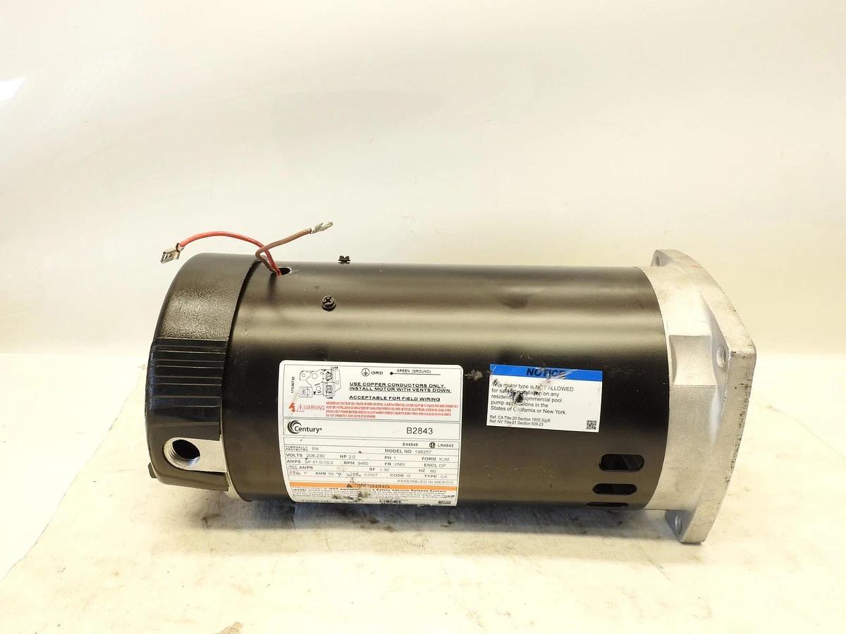 New A.O. Smith Century B2843 2HP 3450RPM Single Speed Pool Pump Motor