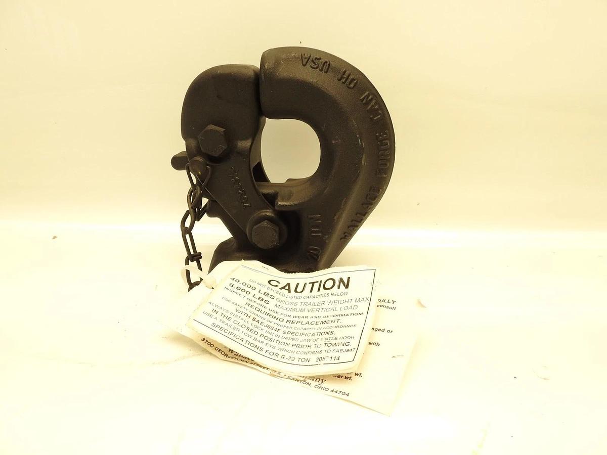 Wallace forge 2057114 Black Steel R-20 Ton Rigid Mount GTW Pintle Hook