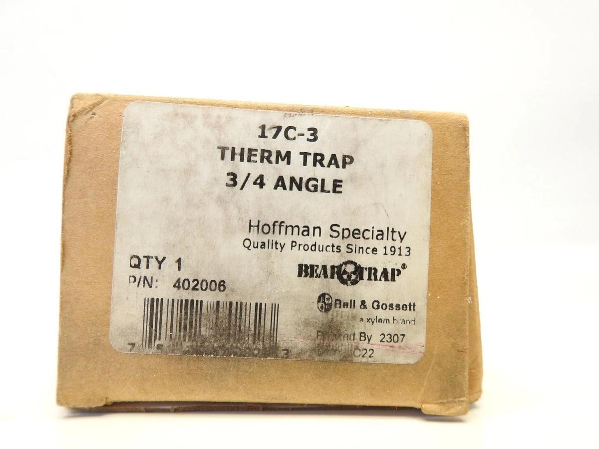 New Oem BELL & GOSSETT 17C-3 THERM TRAP 3/4 ANGLE 402006