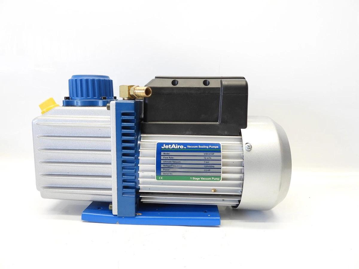New JetAire VISV-010P 1 Stage Vacuum Sealing Pump 1 torr  120V/60Hz  1/3 HP