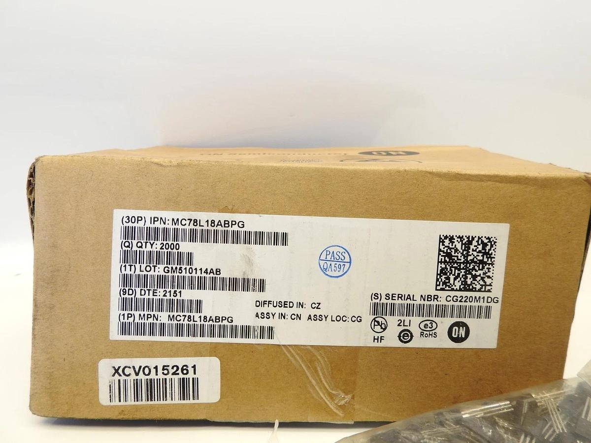 2000Pk Of Onsemi MC78L18ABPG IC REG LINEAR 18V 100MA TO92-3