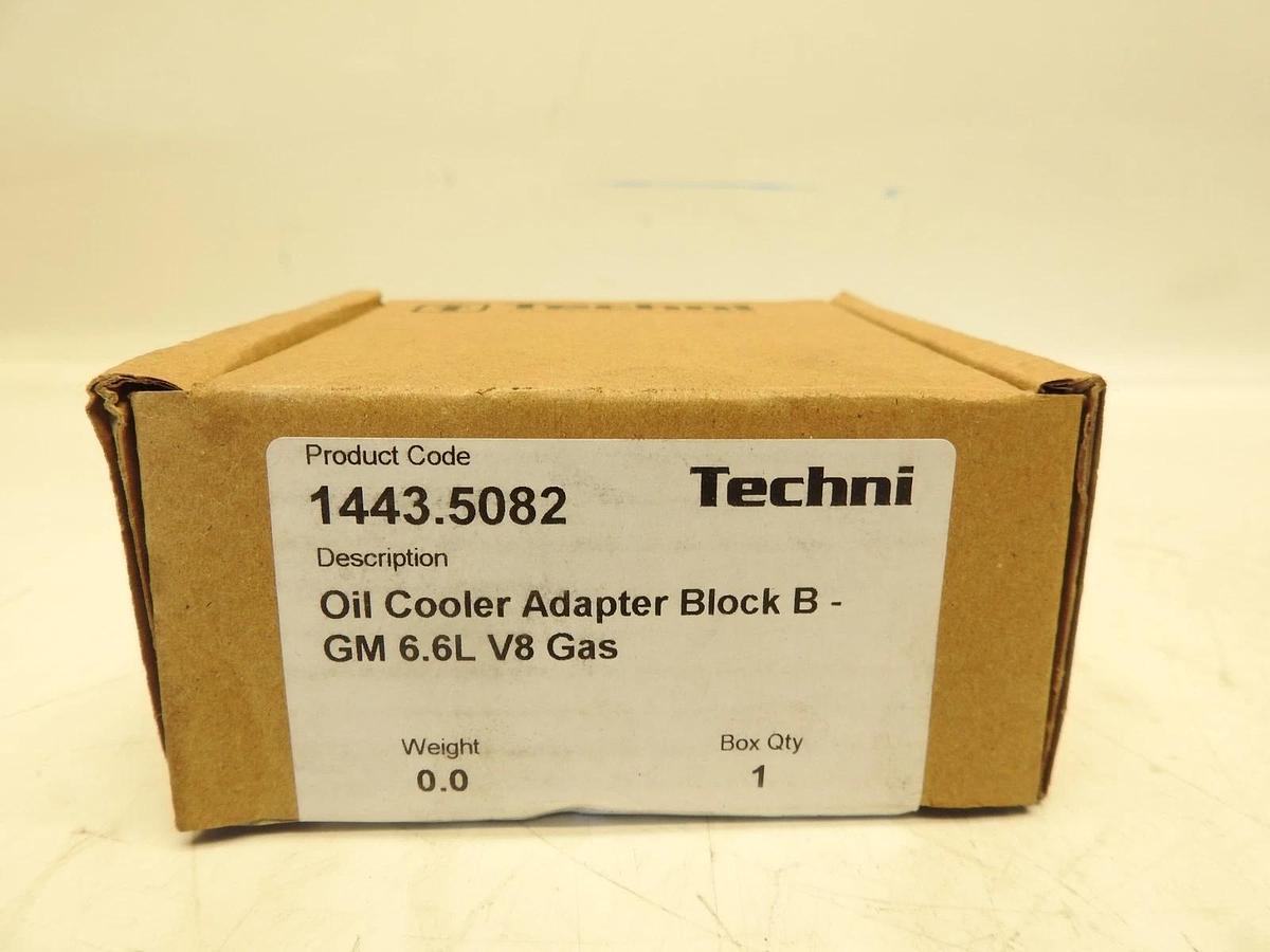 Techni 1443.5082 OIL COOLER ADAPTER BLOCK B - GM 6.6L V8