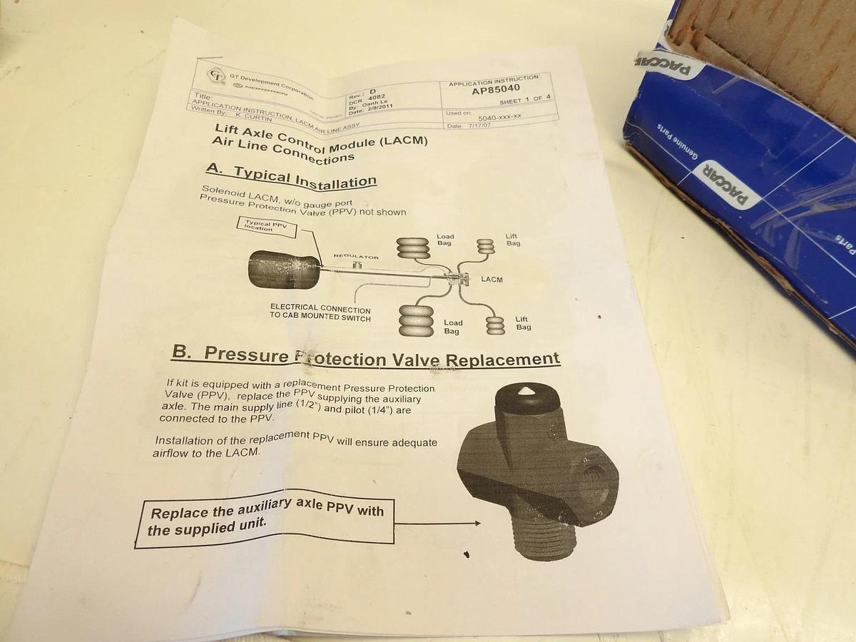Genuine Paccar Peterbilt Lift Axle Valve 5040-311-01 504031101