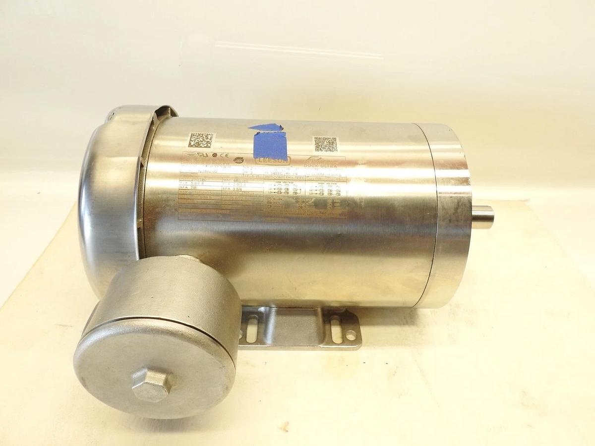 New Genuine Leeson Wash Down Motor, CZ145T17UK1E, 2 / 1-1/2 HP , 230/190 Volt